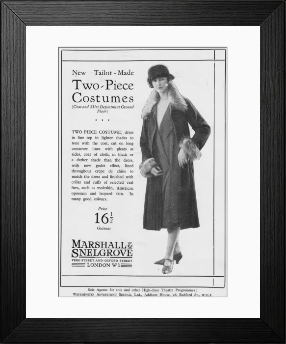 Framed Print : Advert for Marshall & Snelgrove two-piece costume, 1925 Framed Print : Advert for Marshall & Snelgrove two-piece costume, 1925