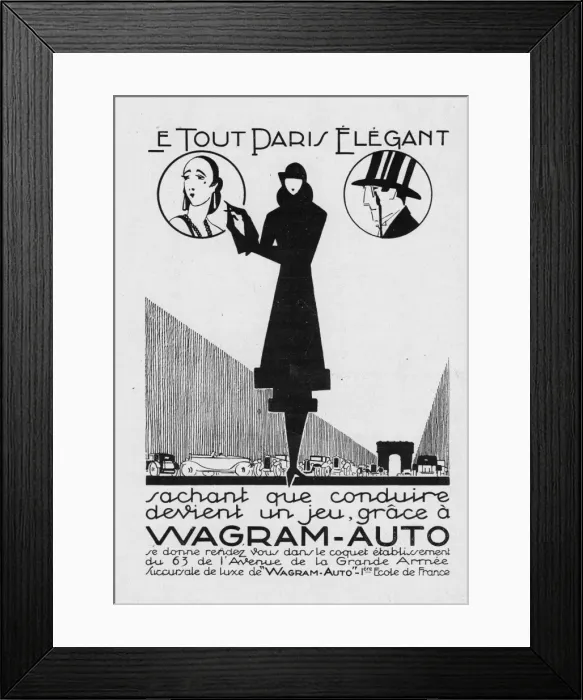 Framed Print : Advert for Wagram-auto, 1927, Paris Framed Print : Advert for Wagram-auto, 1927, Paris