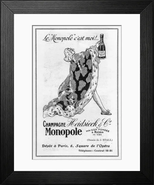 Framed Print : Advert for Champagne Monopole, 1922, Paris Framed Print : Advert for Champagne Monopole, 1922, Paris