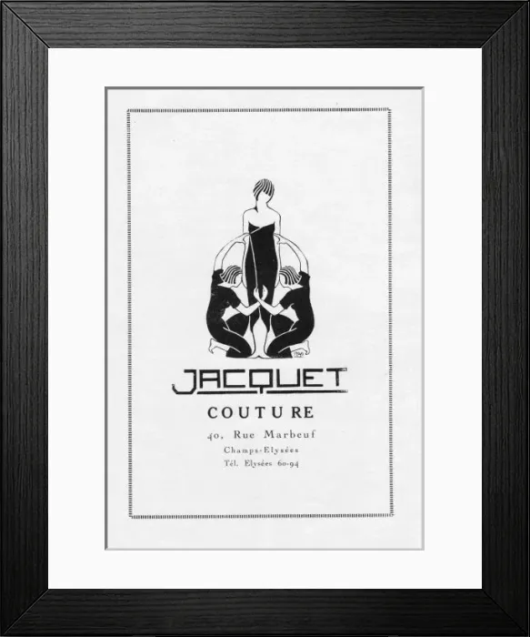Framed Print : Advert for Jacquet Couture, 1920s, Paris Framed Print : Advert for Jacquet Couture, 1920s, Paris