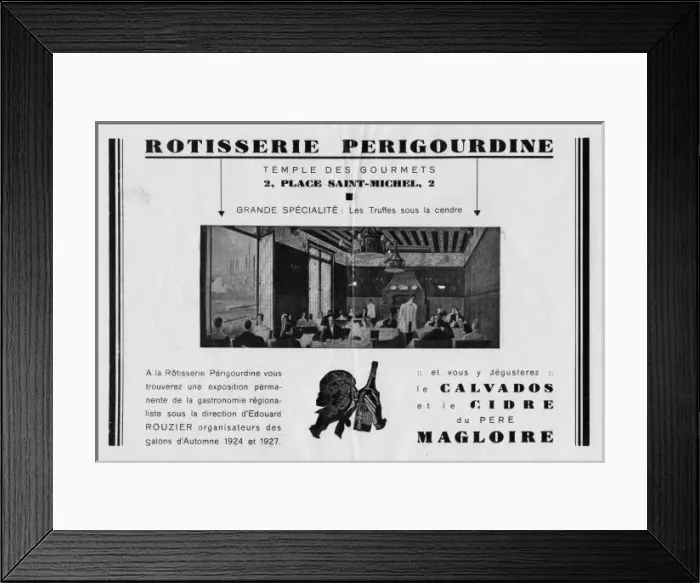 Framed Print : Advert for Rotisserie Perigourdine, 1930, Paris Framed Print : Advert for Rotisserie Perigourdine, 1930, Paris