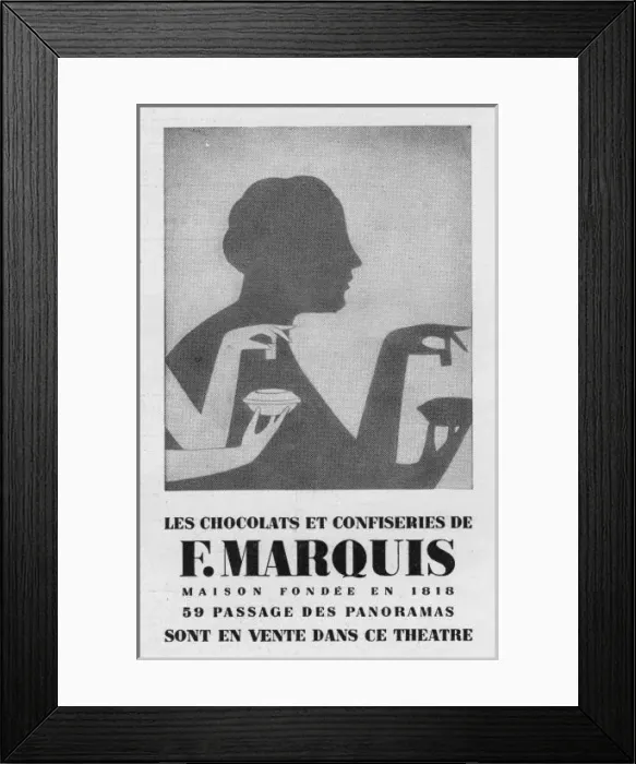 Framed Print : Advert for chocolates by F. Marquis, 1920s, Paris Framed Print : Advert for chocolates by F. Marquis, 1920s, Paris