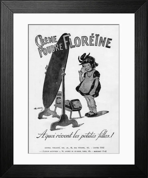 Framed Print : Advert fro Crme Oudre Floreine, 1925, Paris Framed Print : Advert fro Crme Oudre Floreine, 1925, Paris