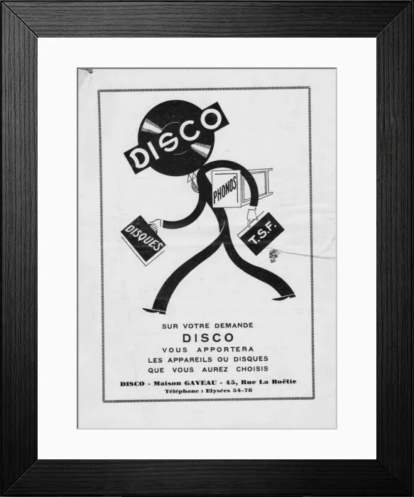Framed Print : Advert for Disco, 1931, Paris Framed Print : Advert for Disco, 1931, Paris