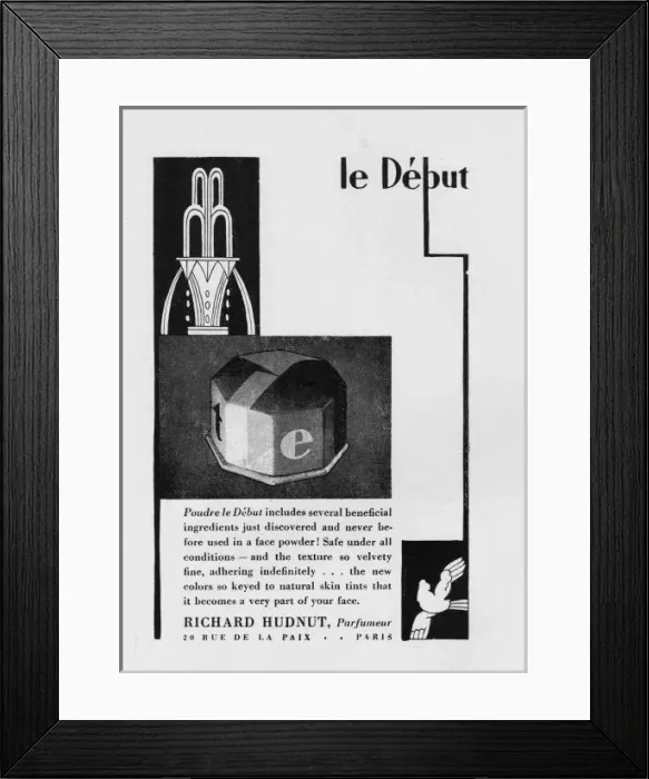 Framed Print : Advert for Le Debut face powder by Richard Hudnut, 1929, Par Framed Print : Advert for Le Debut face powder by Richard Hudnut, 1929, Par