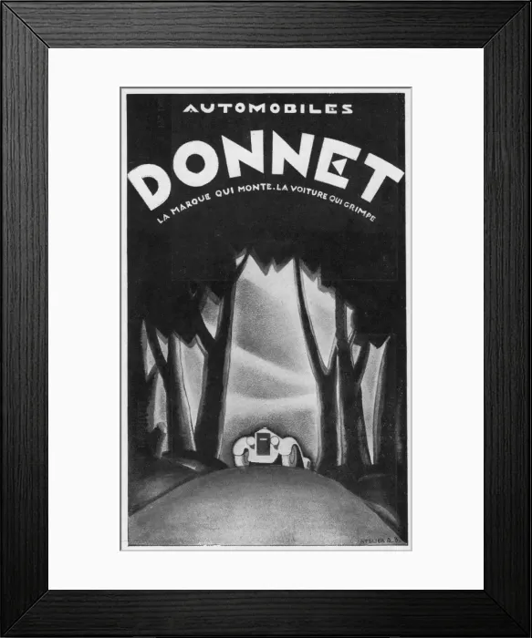 Framed Print : Advert for Donnet automobiles, 1920s, Paris Framed Print : Advert for Donnet automobiles, 1920s, Paris