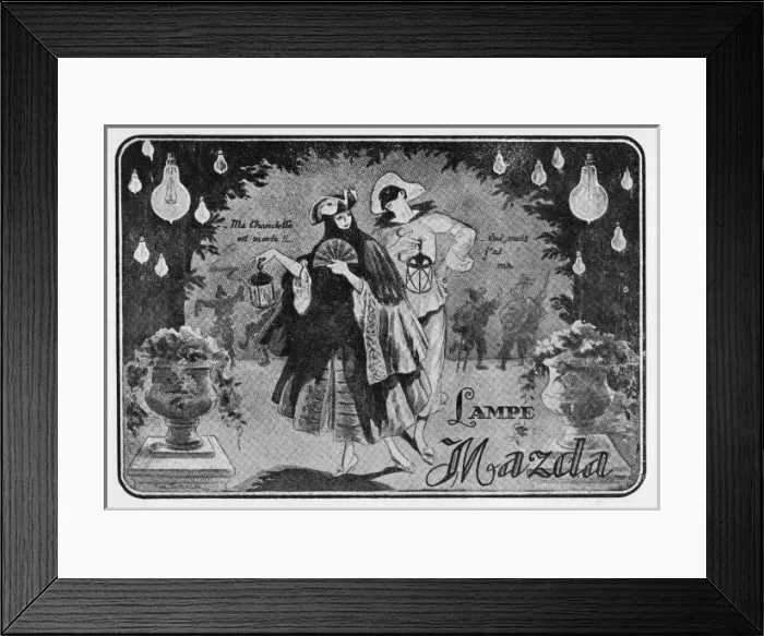 Framed Print : Advert for Lampe Mazda, 1923, Paris Framed Print : Advert for Lampe Mazda, 1923, Paris