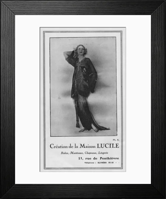 Framed Print : Advert for Lucile, 1920, Paris Framed Print : Advert for Lucile, 1920, Paris