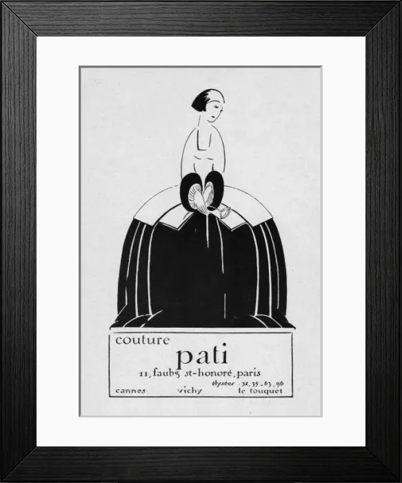 Framed Print : Advert for Couture Pati, 1926, Paris Framed Print : Advert for Couture Pati, 1926, Paris
