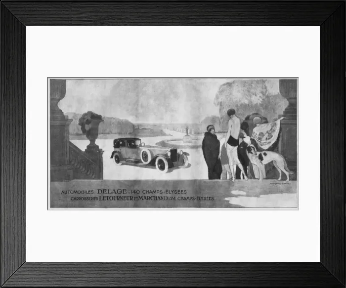 Framed Print : Advert for Delage automobiles, 1920s, Paris Framed Print : Advert for Delage automobiles, 1920s, Paris