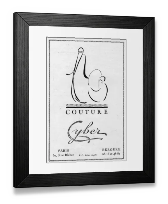 Framed Print : Advert for Cyber Couture, 1923, Paris