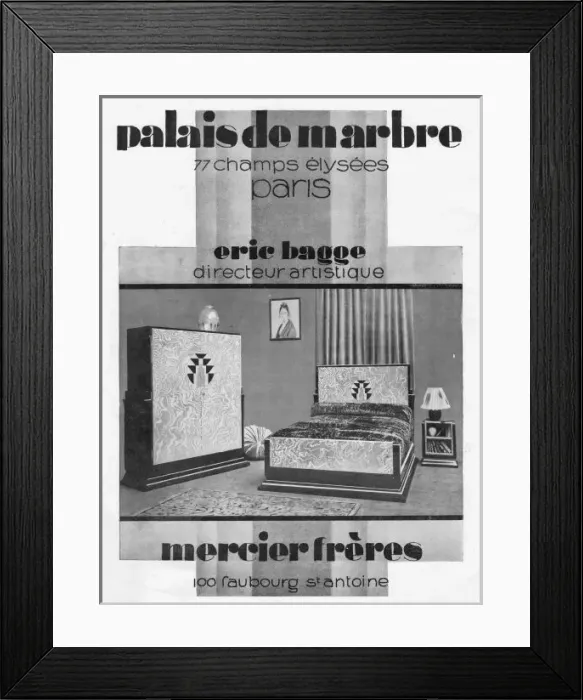 Framed Print : Advert for art deco furniture, 1927, Paris Framed Print : Advert for art deco furniture, 1927, Paris