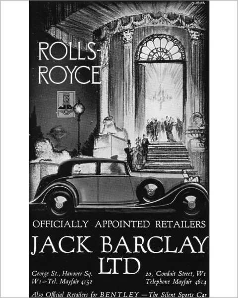 Advert for Jack Barclay & Rolls-Royce, 1936
