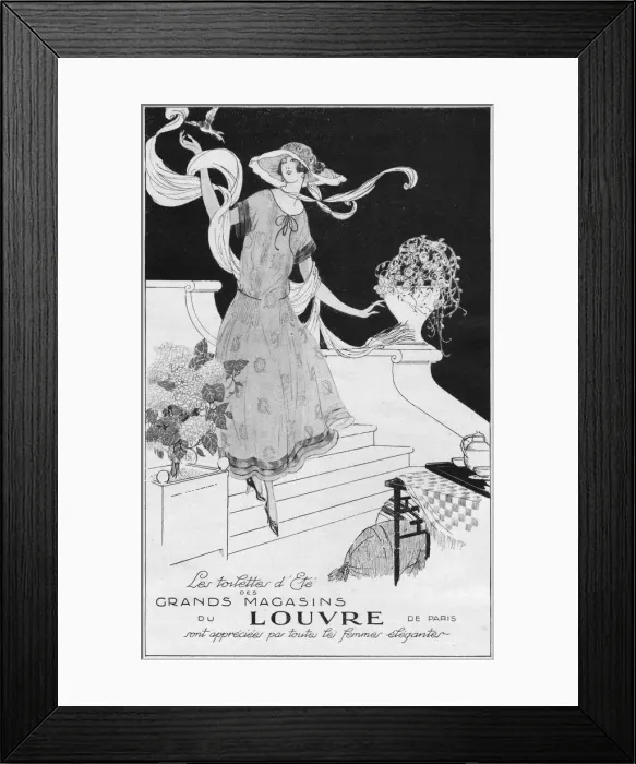 Framed Print : Advert for Grands Magazines du Louvre, 1922, Paris Framed Print : Advert for Grands Magazines du Louvre, 1922, Paris