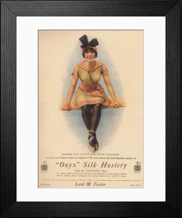 Framed Print : Advert for Onyx Silk Hosiery, 1915 Framed Print : Advert for Onyx Silk Hosiery, 1915