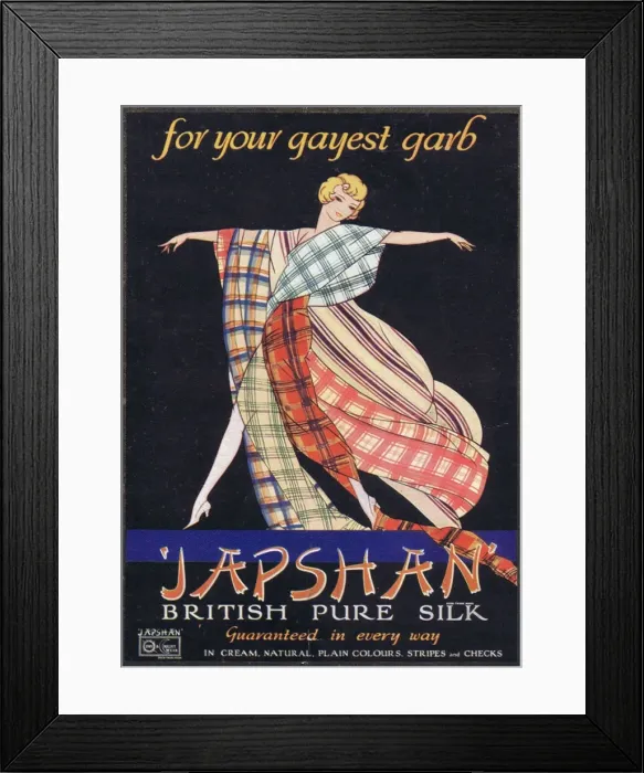 Framed Print : Advert for Japshan British pure silk, 1927 Framed Print : Advert for Japshan British pure silk, 1927