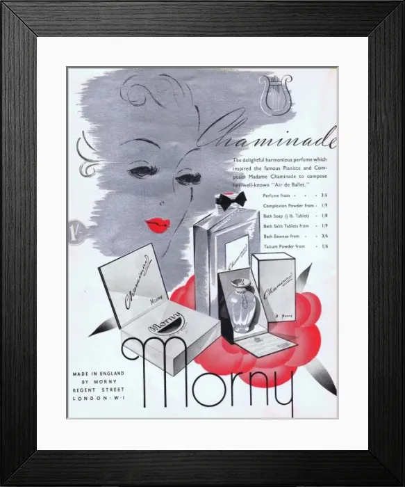 Framed Print : Advert for Morny fragrances and tioleteries, 1938 Framed Print : Advert for Morny fragrances and tioleteries, 1938