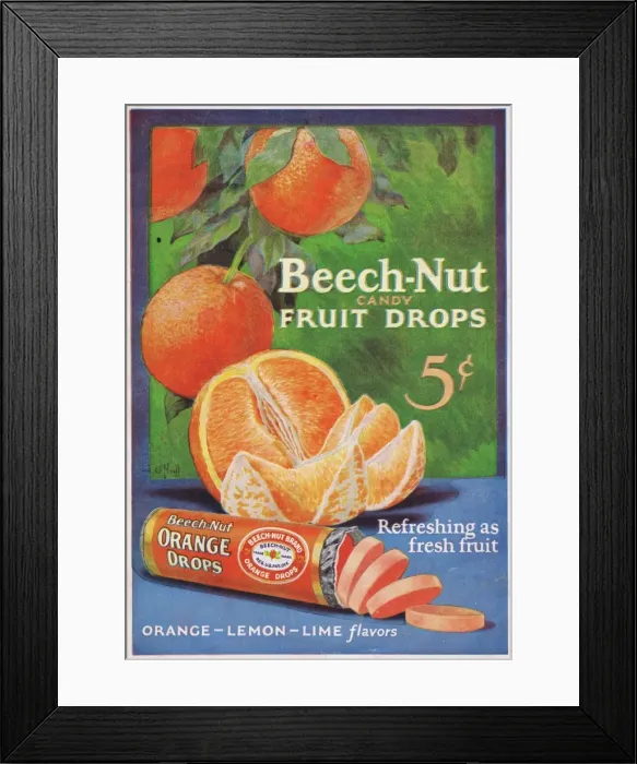 Framed Print : Advert for Beach Nut Candy Fruit Drops, 1925