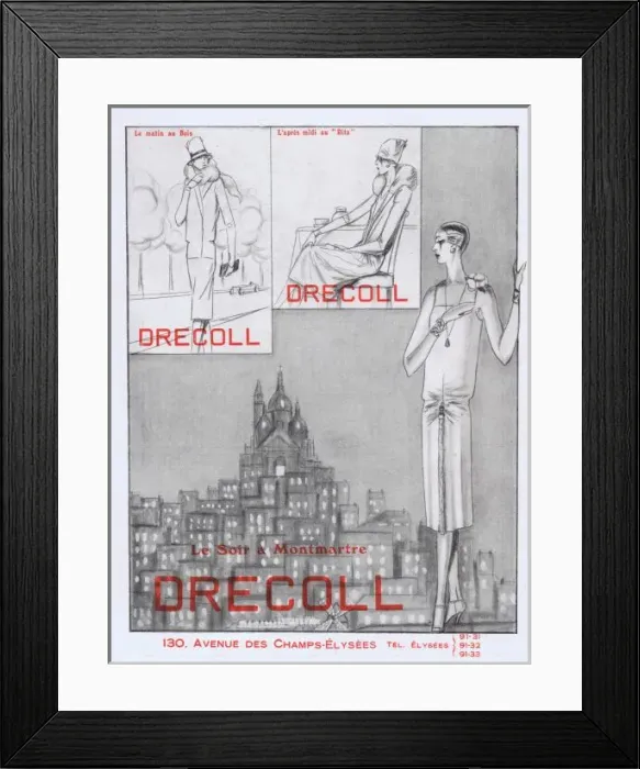 Framed Print : Advert for Drecoll couture, 1927 Framed Print : Advert for Drecoll couture, 1927