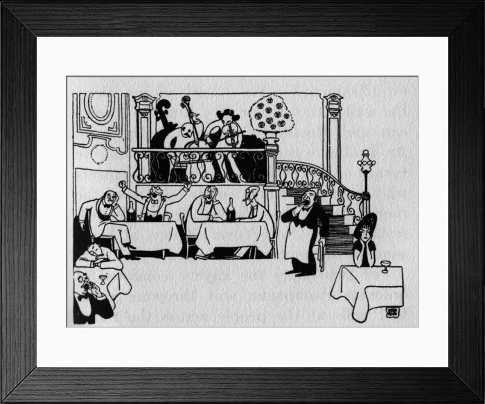 Framed Print : Sketch of Maxims restaurant in Paris, 1914 Framed Print : Sketch of Maxims restaurant in Paris, 1914