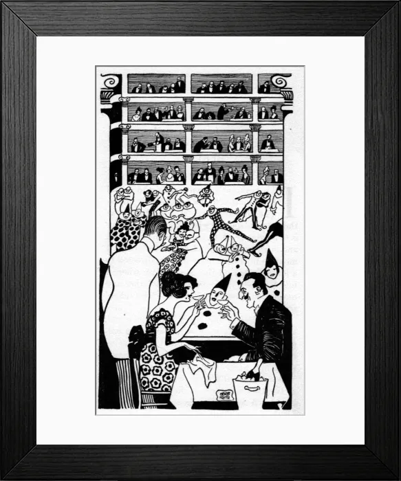Framed Print : Sketch of interior of Admirals Palast, Berlin, 1914