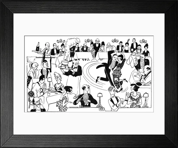 Framed Print : Sketch of a supper club in London, 1914 Framed Print : Sketch of a supper club in London, 1914