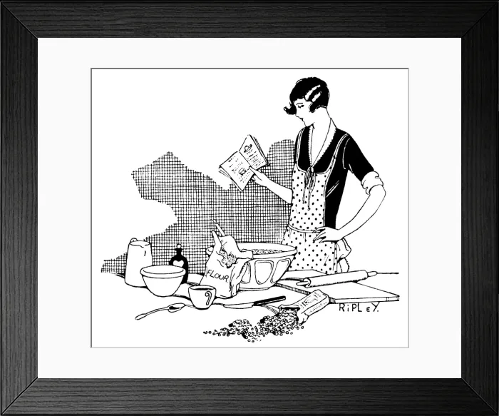 Framed Print : Cooking from a Book Framed Print : Cooking from a Book