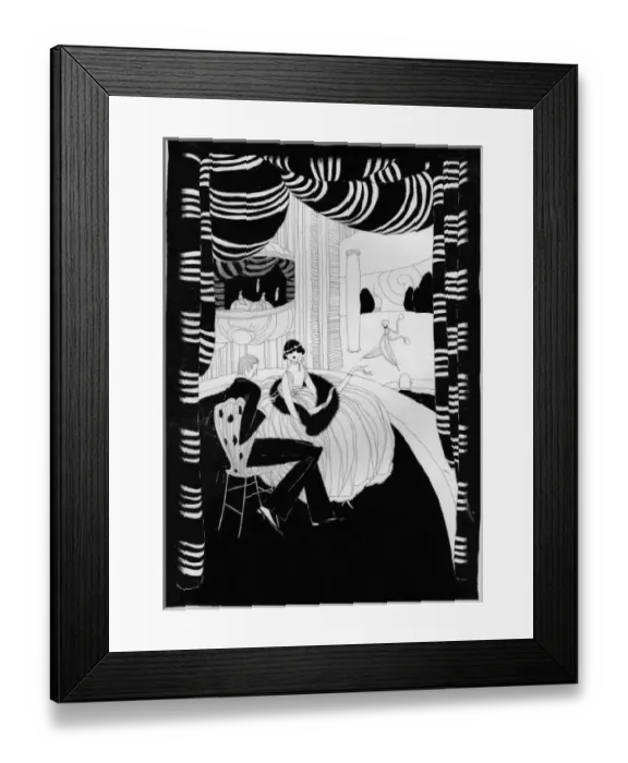 Framed Print : Art deco illustration of a couple in a theatre box, 1916 Framed Print : Art deco illustration of a couple in a theatre box, 1916