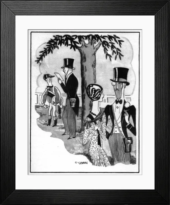 Framed Print : Sketch of Grand Prix day, Deauville, 1920s Framed Print : Sketch of Grand Prix day, Deauville, 1920s