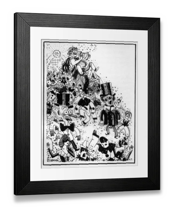 Framed Print : Sketch of the Mardi Gras in Nice, 1920s Framed Print : Sketch of the Mardi Gras in Nice, 1920s