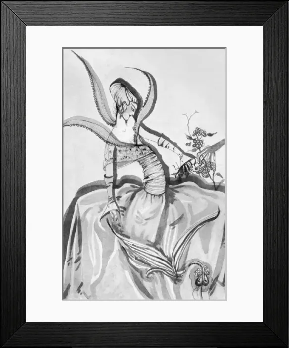 Framed Print : Art deco illustration entitled Orchid Framed Print : Art deco illustration entitled Orchid