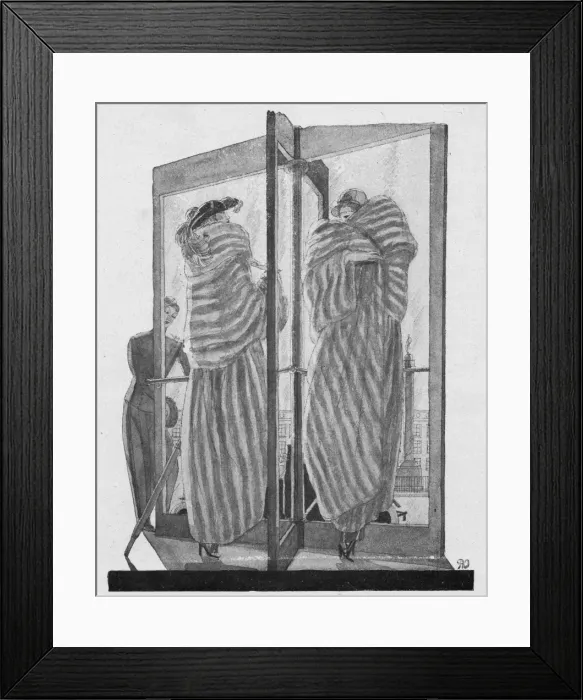 Framed Print : Sketch of women in fur coats, 1923 Framed Print : Sketch of women in fur coats, 1923
