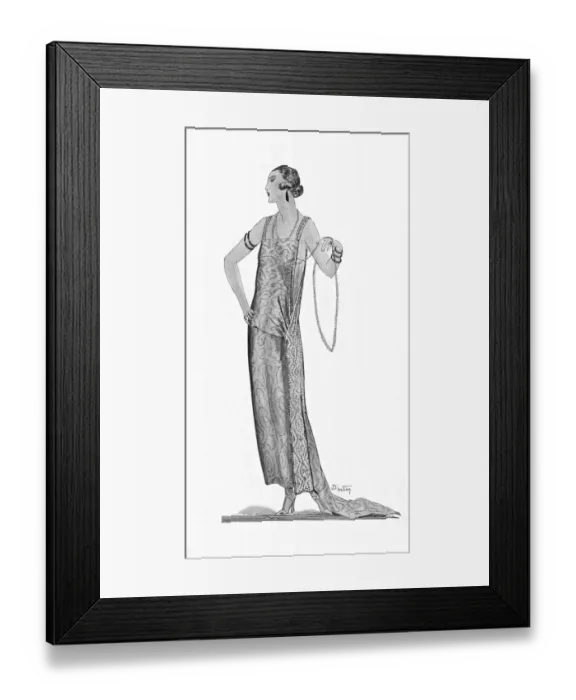 Framed Print : Sketch of gown by Worth, 1923 Framed Print : Sketch of gown by Worth, 1923