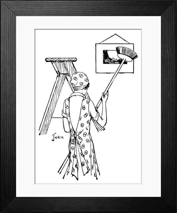 Framed Print : SHE DUSTS. She dusts a picture Framed Print : SHE DUSTS. She dusts a picture