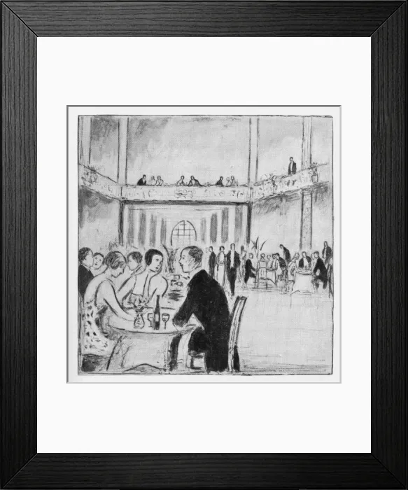 Framed Print : Sketch of the interior of Ciros club, 1926 Framed Print : Sketch of the interior of Ciros club, 1926