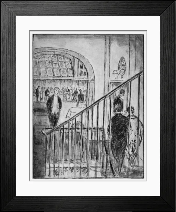 Framed Print : Sketch of arriving at Chez Victor, 1926 Framed Print : Sketch of arriving at Chez Victor, 1926