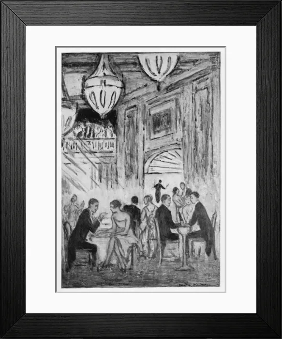 Framed Print : Sketch of the interior of the Piccadilly Hotel, 1926 Framed Print : Sketch of the interior of the Piccadilly Hotel, 1926