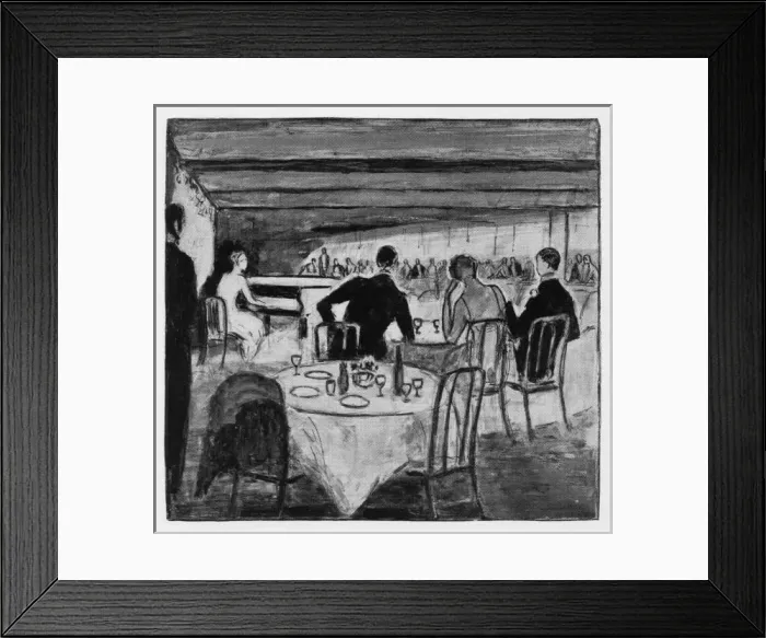Framed Print : Sketch of the interior of Chez Henri, 1926 Framed Print : Sketch of the interior of Chez Henri, 1926