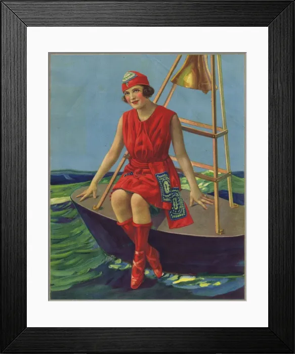 Framed Print : Sketch of girl in bathing suit, 1918 Framed Print : Sketch of girl in bathing suit, 1918