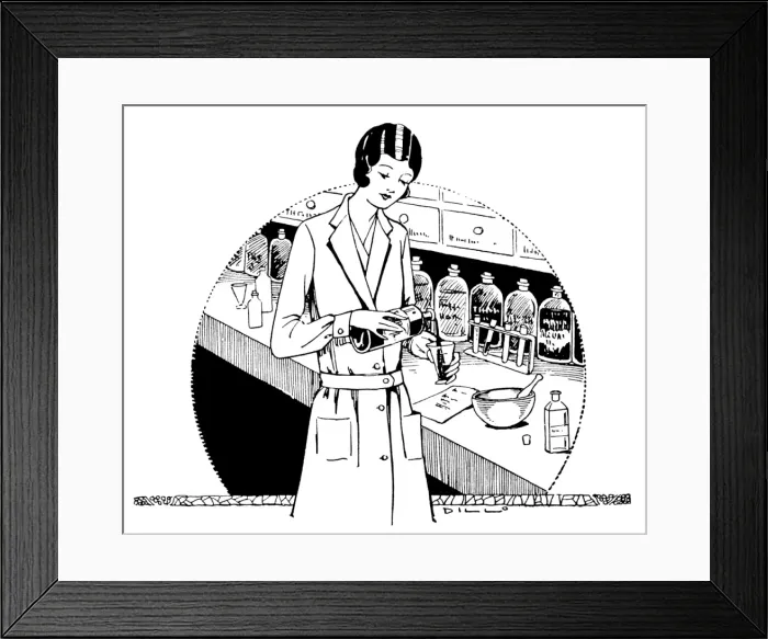 Framed Print : Pharmacist at Work Framed Print : Pharmacist at Work