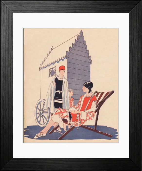 Framed Print : 1920s beach scene Framed Print : 1920s beach scene