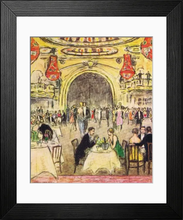 Framed Print : Interior sketch of New Princes Restaurant, London, 1926