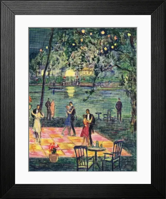 Framed Print : Sketch of the dancing area and garden of Murrays River Club Framed Print : Sketch of the dancing area and garden of Murrays River Club