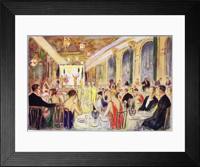 Framed Print : Interior sketch of the Metropole Hotel, London, 1926 Framed Print : Interior sketch of the Metropole Hotel, London, 1926