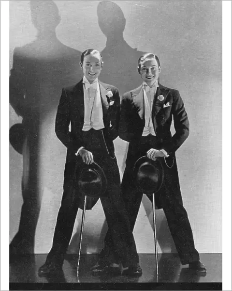 The Rocky Twins with top hat and canes, late 1920s