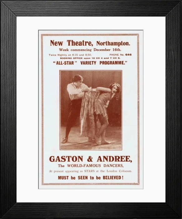 Framed Print : Advert for Gaston & Andree appearing in Nottingham, 1930s Framed Print : Advert for Gaston & Andree appearing in Nottingham, 1930s