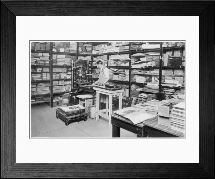 Framed Print : Storing Printing Plates Framed Print : Storing Printing Plates