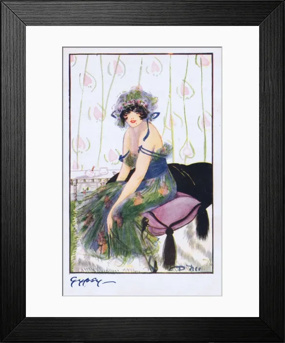 Framed Print : Glamour art deco postcard by Dolly Tree Framed Print : Glamour art deco postcard by Dolly Tree