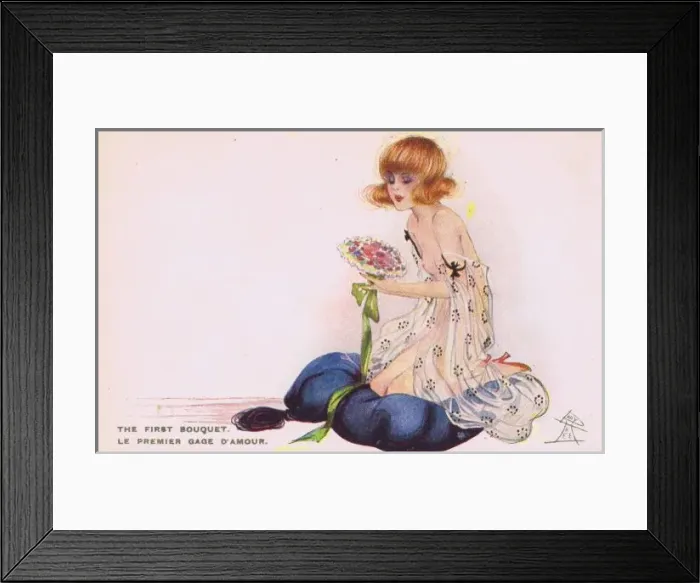 Framed Print : Glamour art deco postcard by Dolly Tree Framed Print : Glamour art deco postcard by Dolly Tree