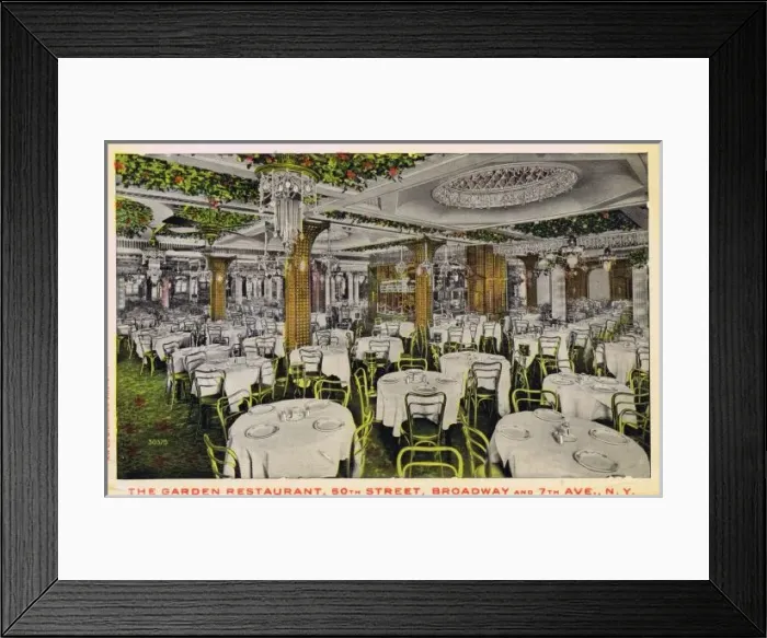 Framed Print : The Garden Restaurant, New York Framed Print : The Garden Restaurant, New York